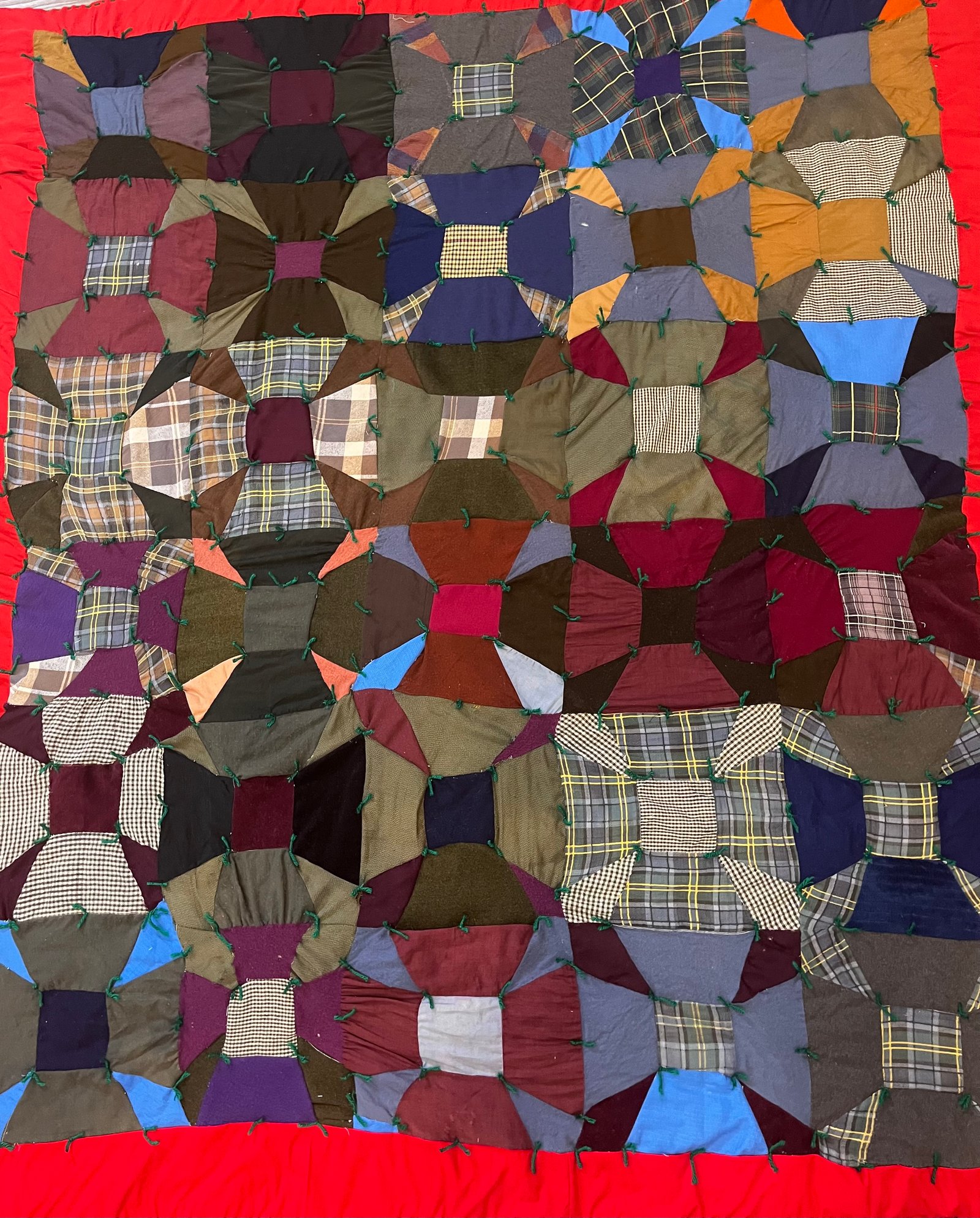 Restoration work — wool and plaid quilt after restoration